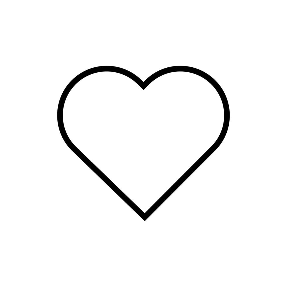 happy valentines day heart line style vector
