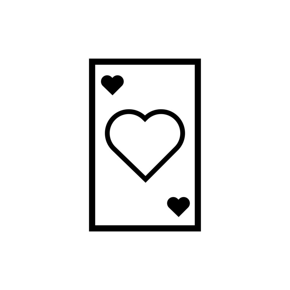 happy valentines day poker card with heart line style vector