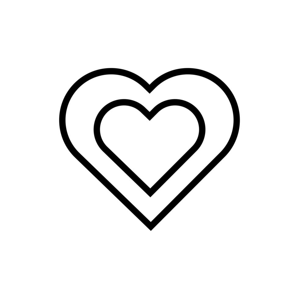 happy valentines day hearts line style vector