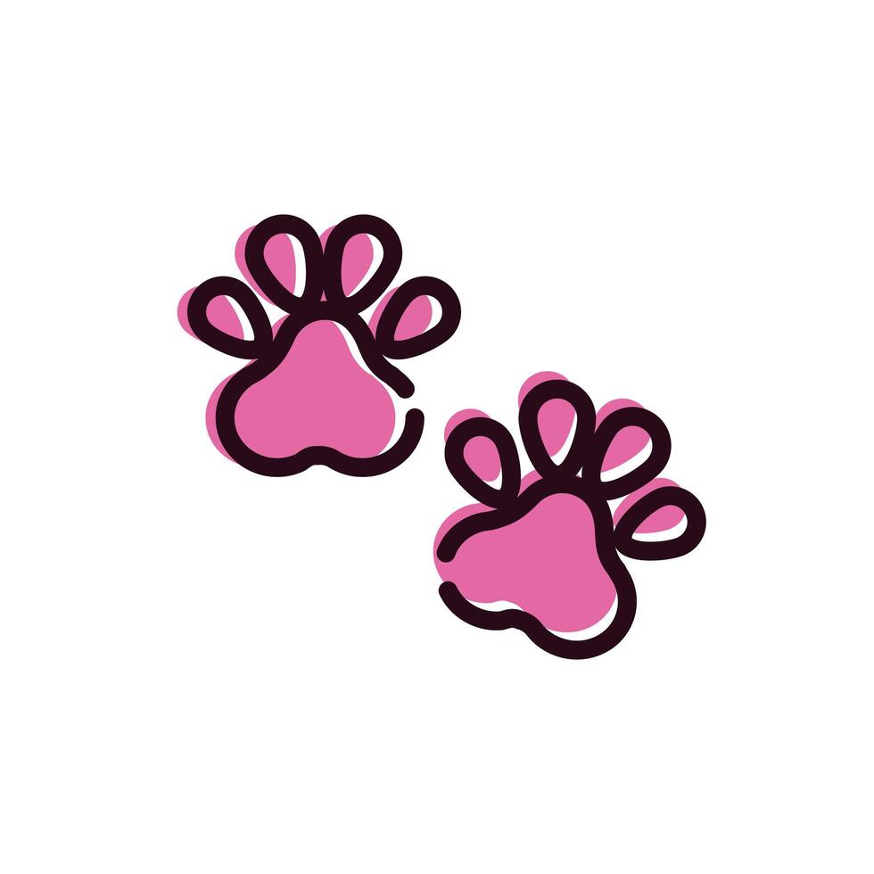 paw print mascot isolated icon vector