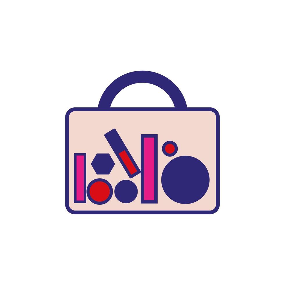 makeup case handle isolated icon vector