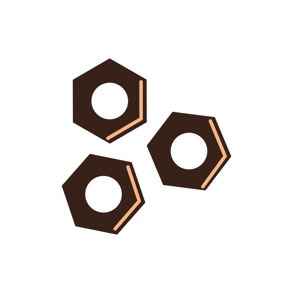 nuts tool construction isolated icon vector