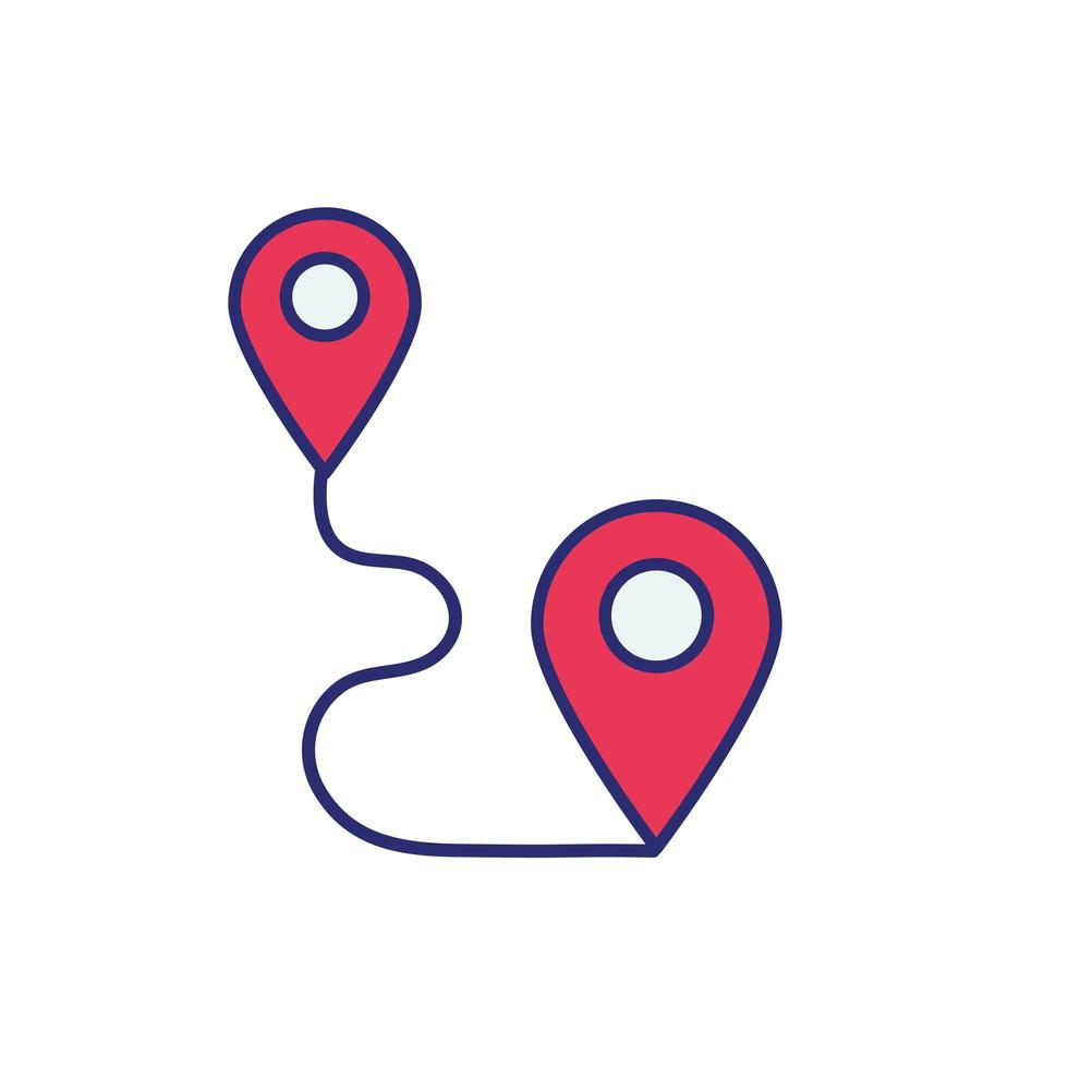pins pointers location distance icon vector