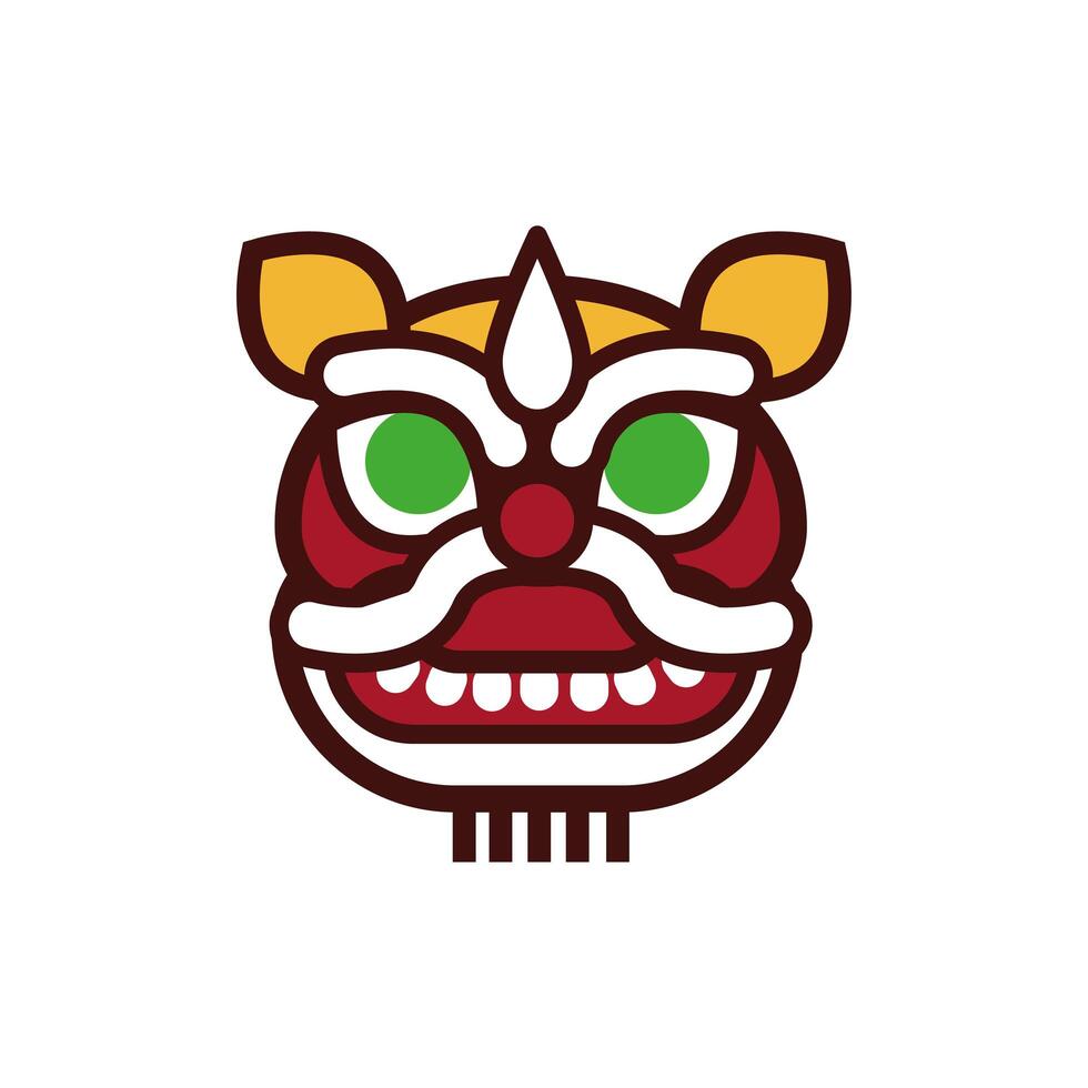 chinesse new year dragon mask vector