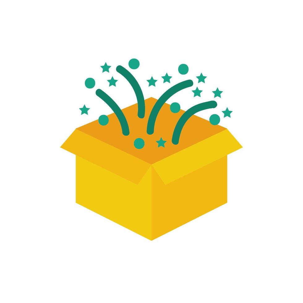 surprise box carton isolated icon vector