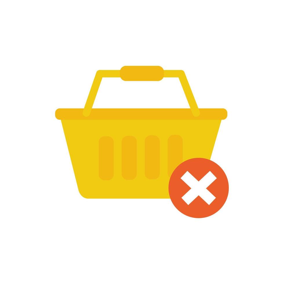shopping basket commercial isolated icon vector