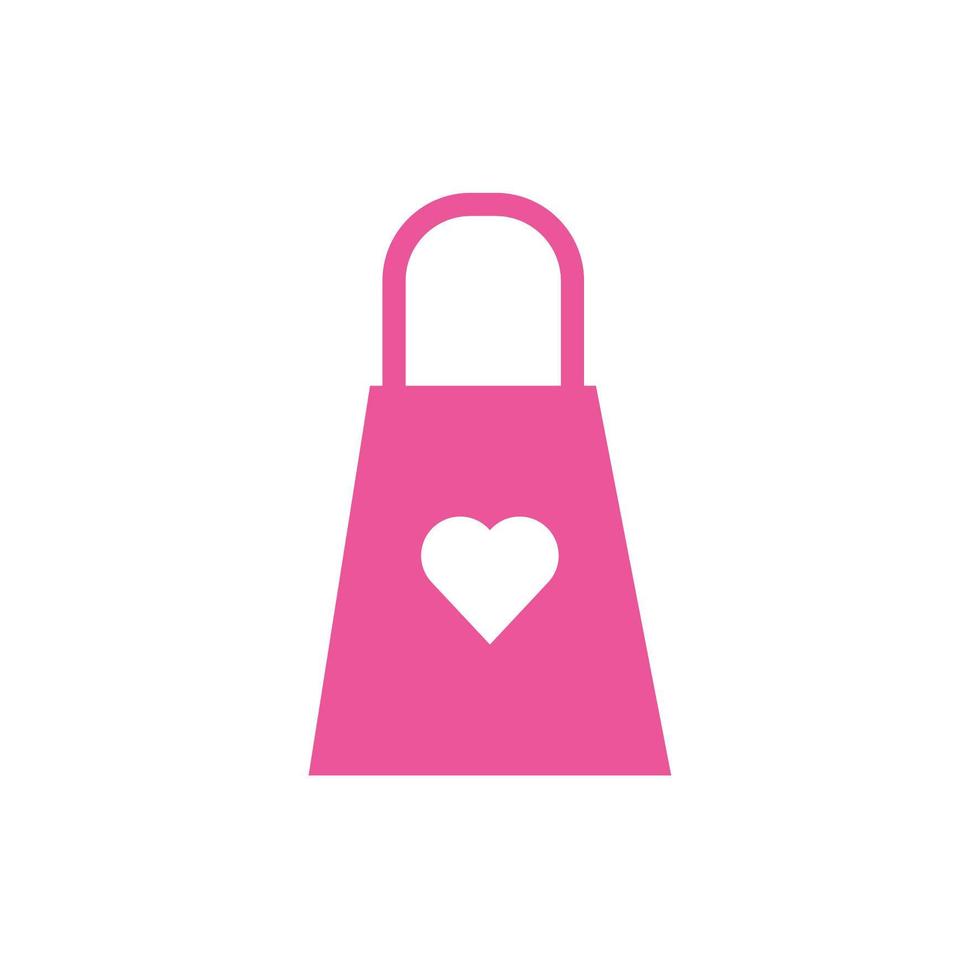 happy valentines day paper bag with heart vector