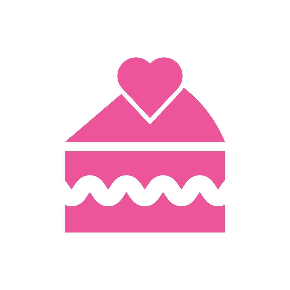 happy valentines day cake with heart vector