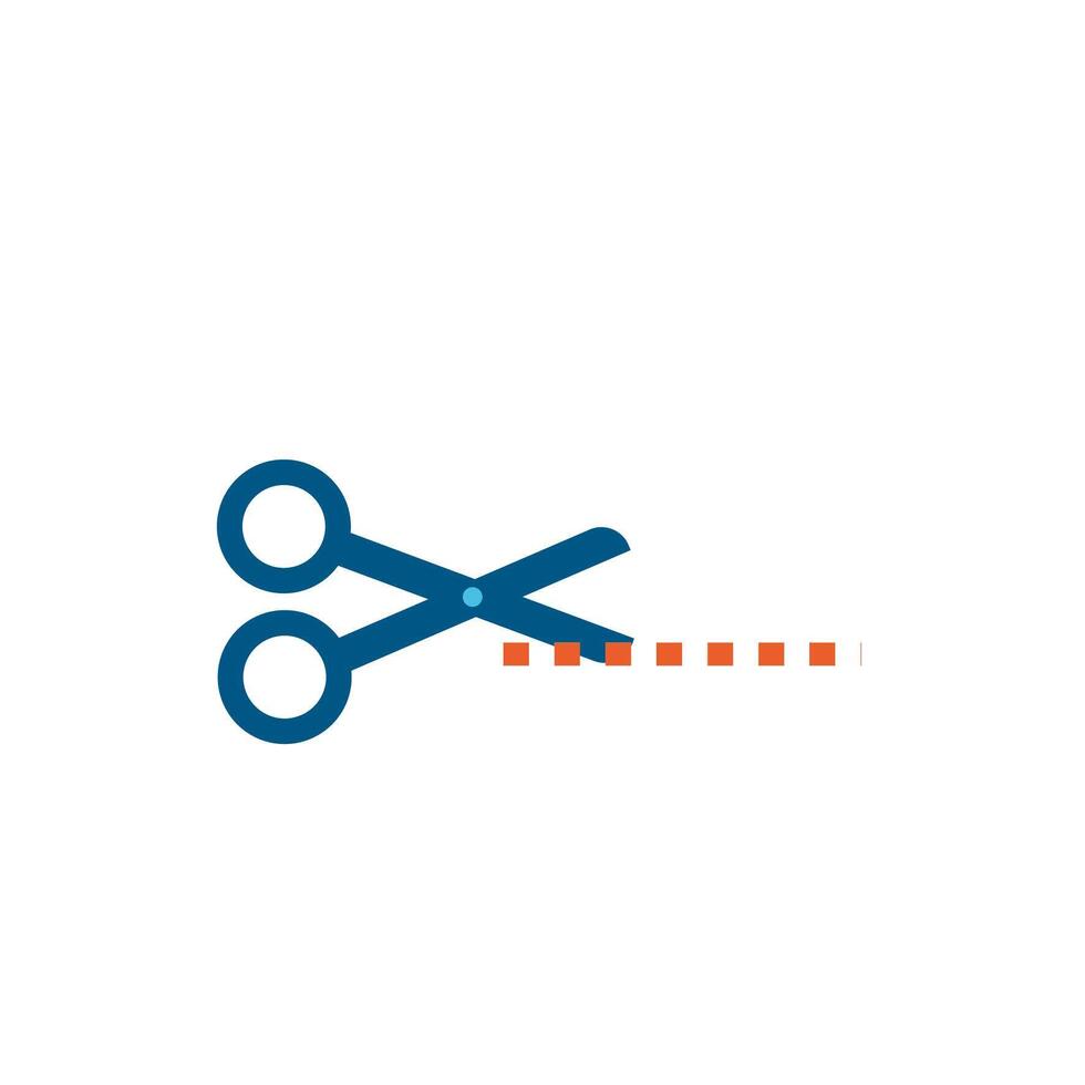 scissors cutting line isolated icon vector