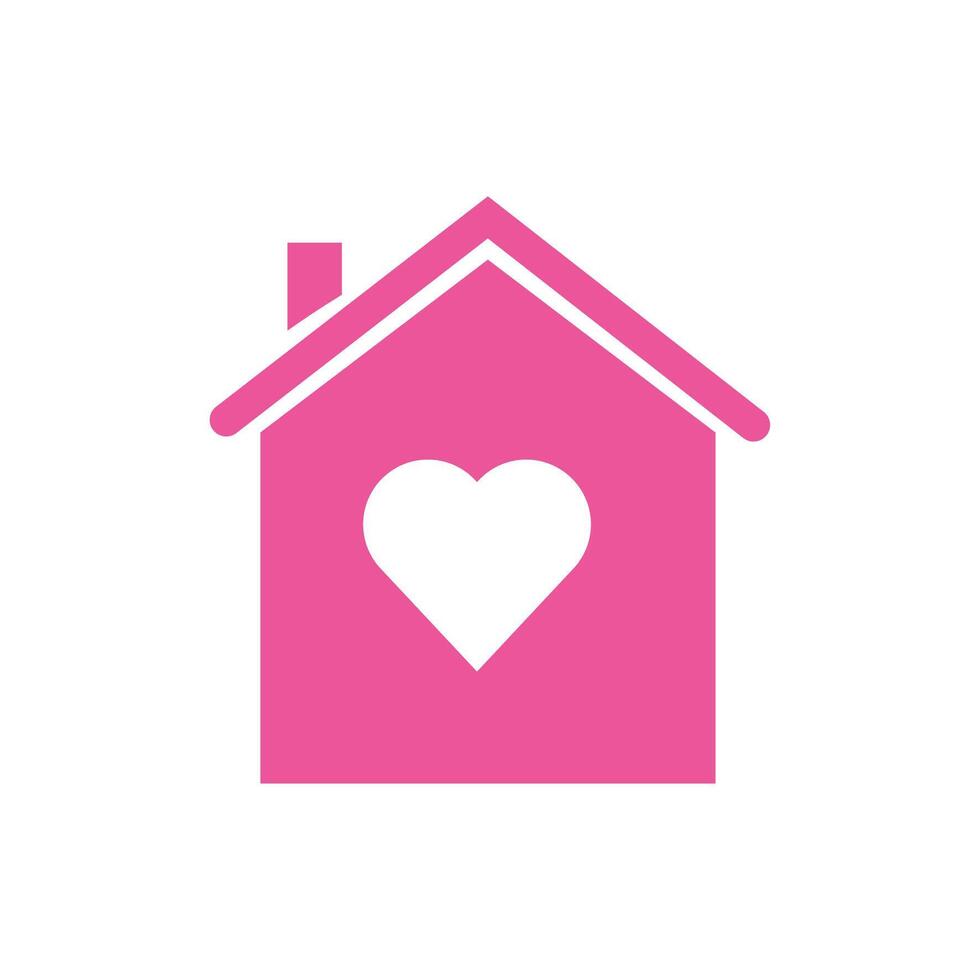 happy valentines day house with heart vector