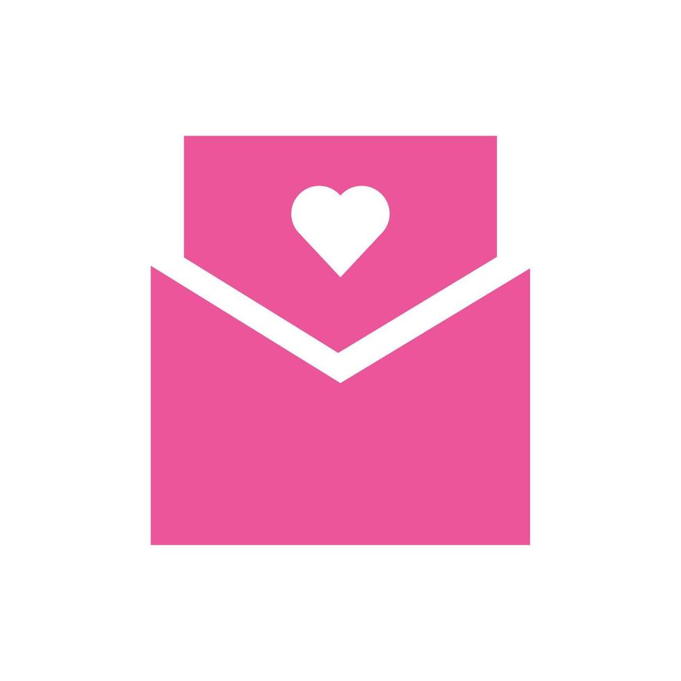 happy valentines day envelope with heart vector