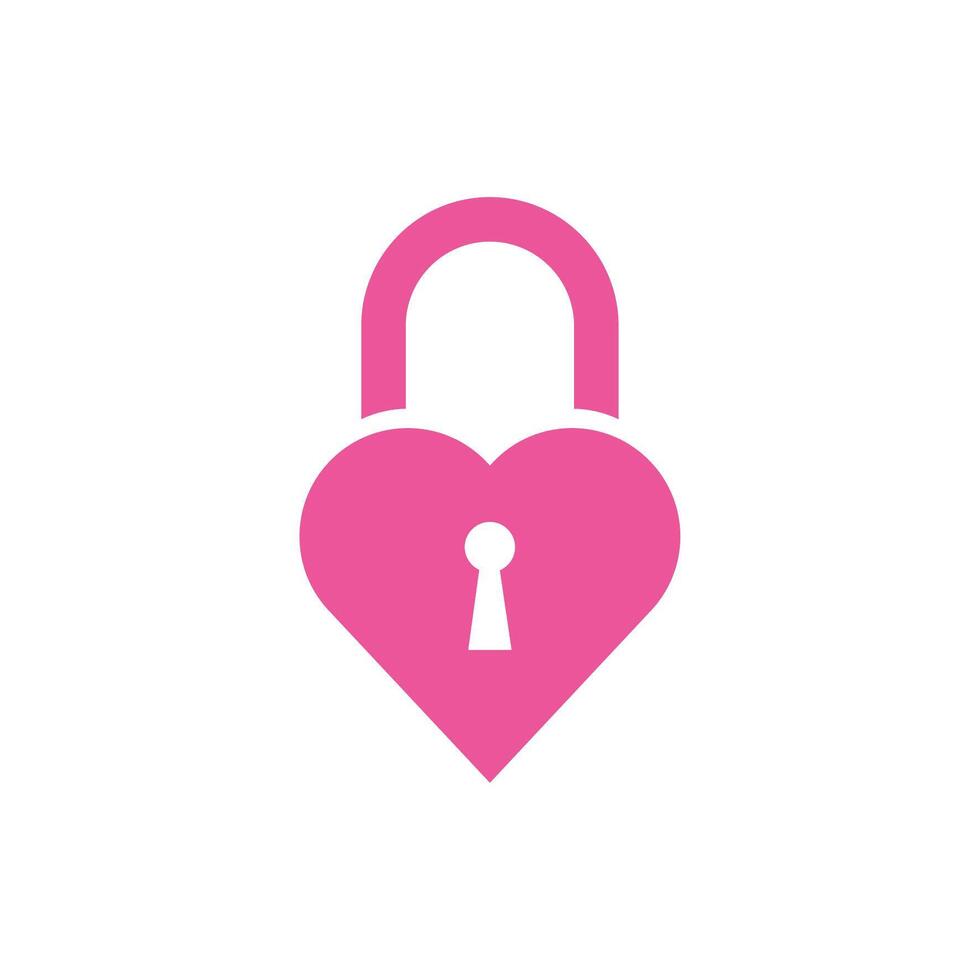 happy valentines day heart padlock vector
