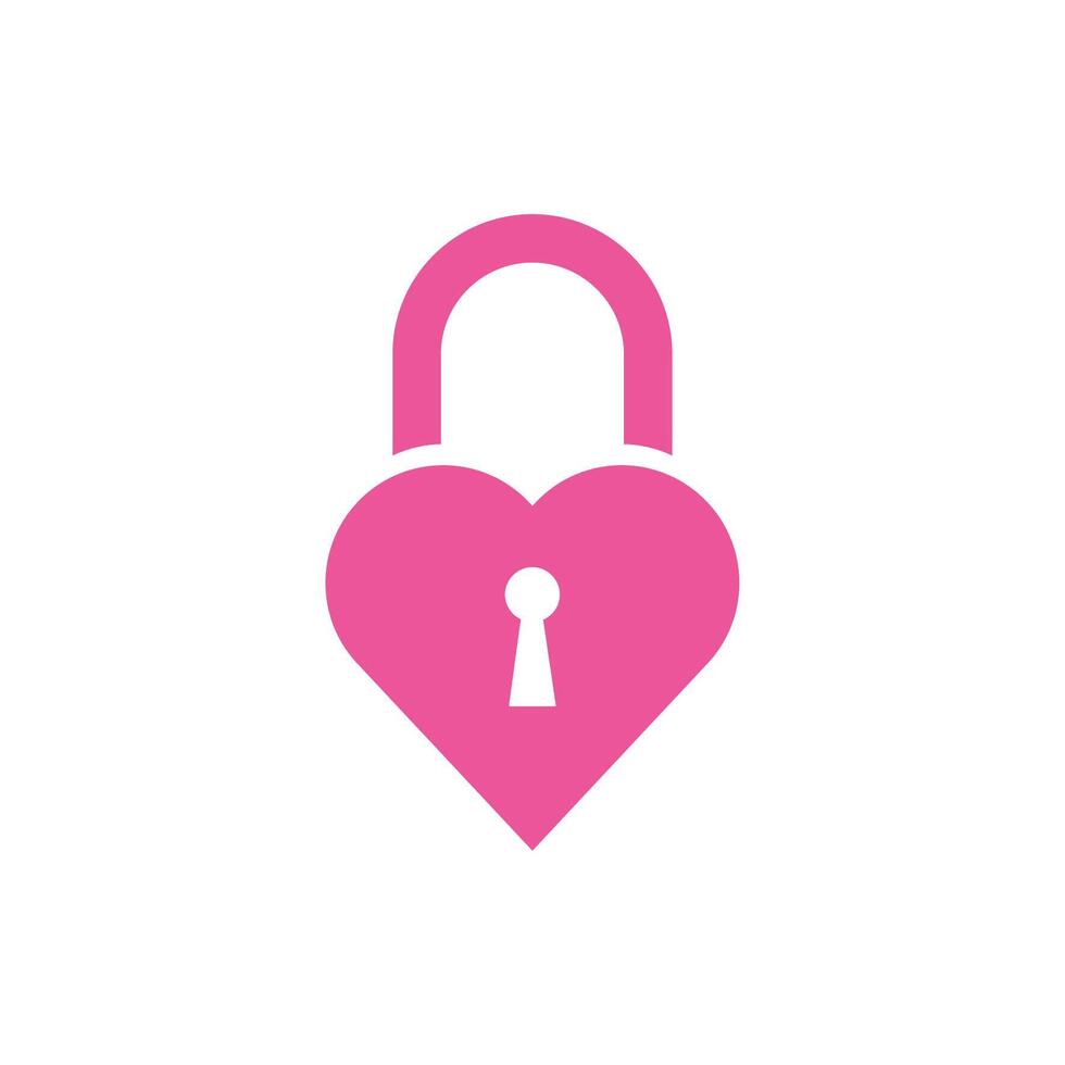 happy valentines day heart padlock vector