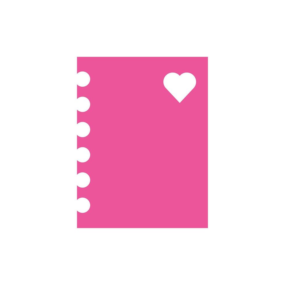 happy valentines day notebook with heart icon vector