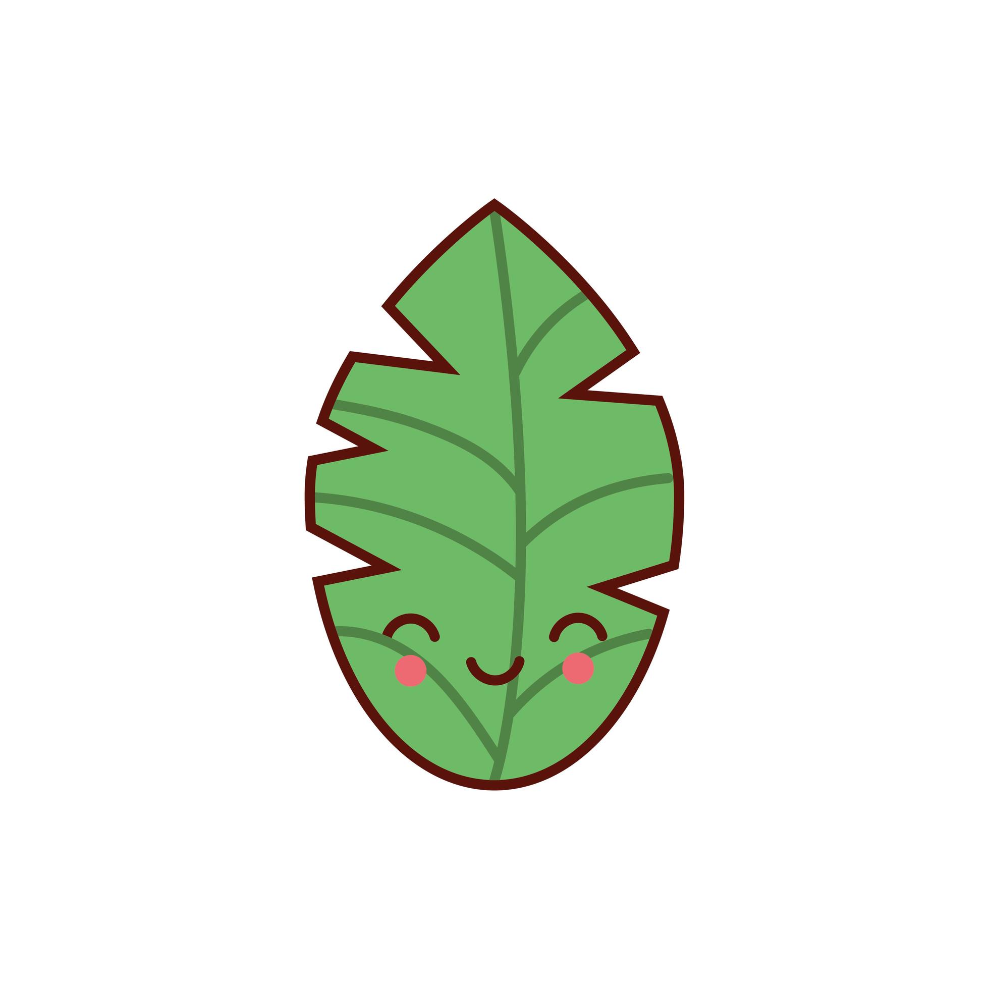 cute leaf plant kawaii character icon 2571083 Vector Art at Vecteezy