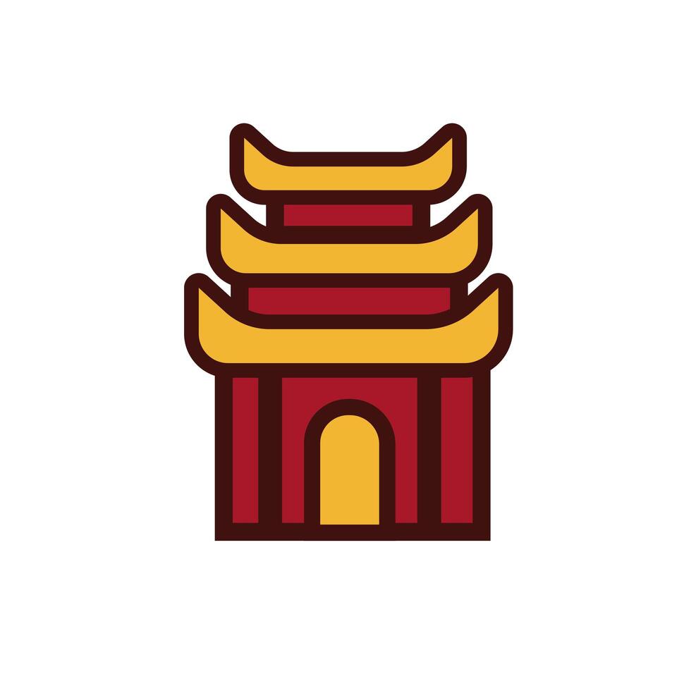 chinesse architecture building isolated icon vector
