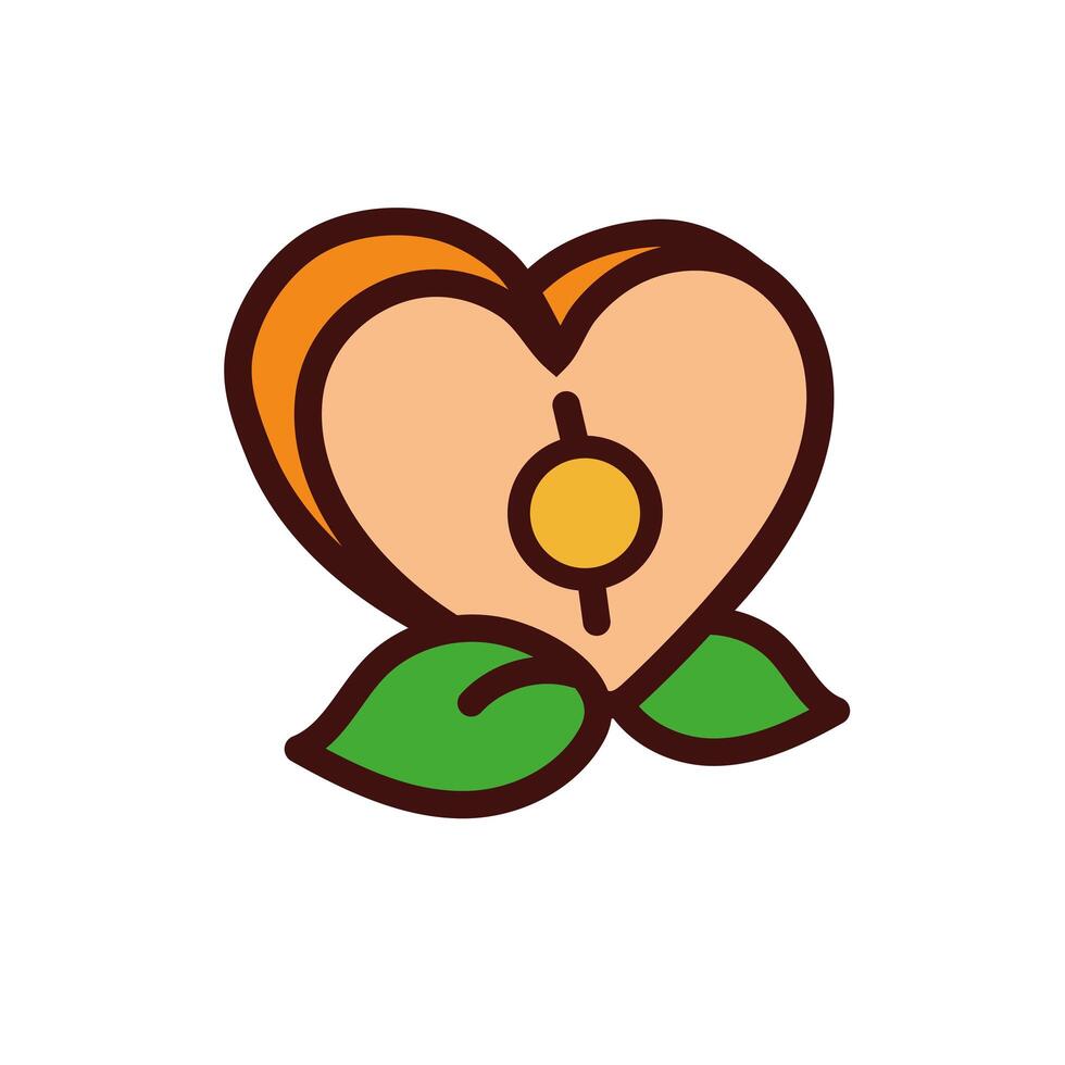 chinesse new year heart with leafs vector