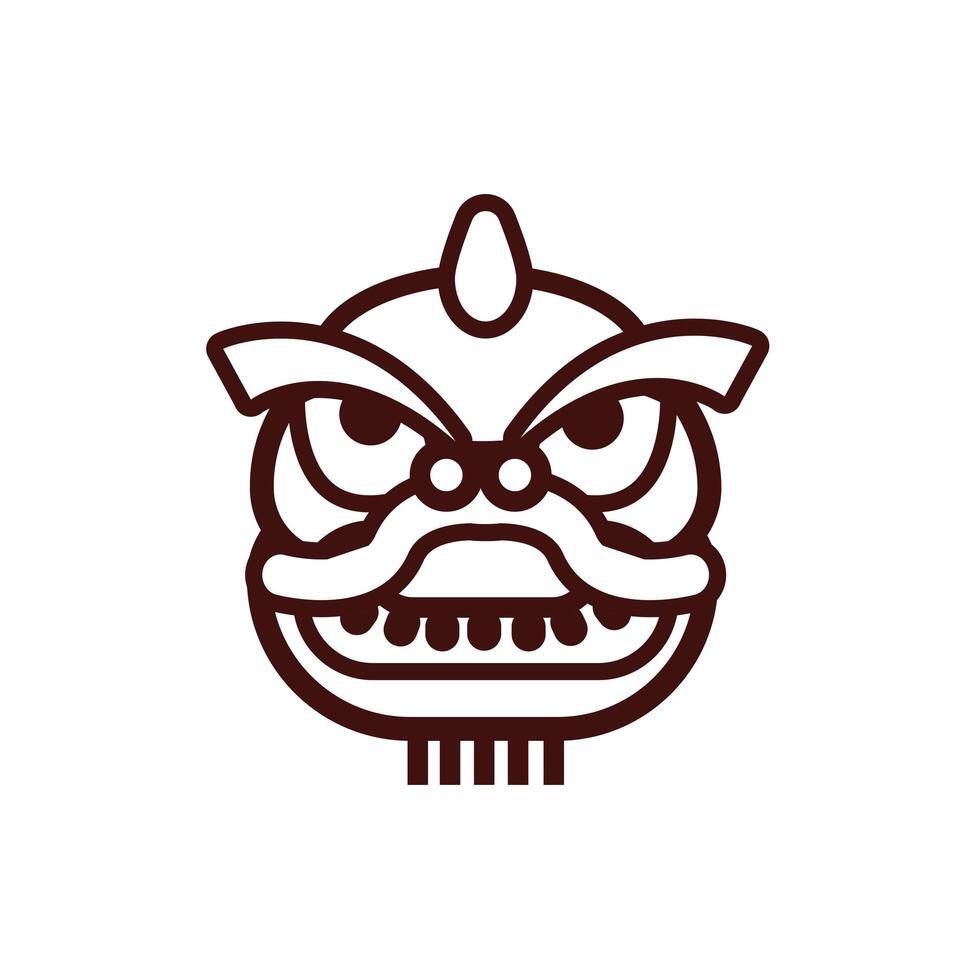 chinesse new year dragon mask vector