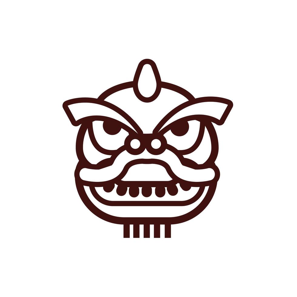 chinesse new year dragon mask vector