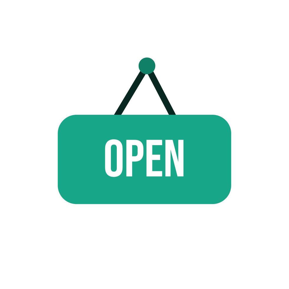 open store label hanging icon vector