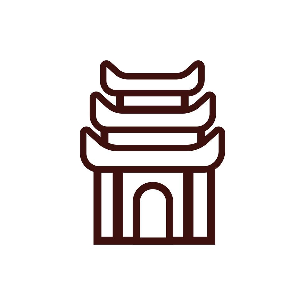 chinesse architecture building isolated icon vector