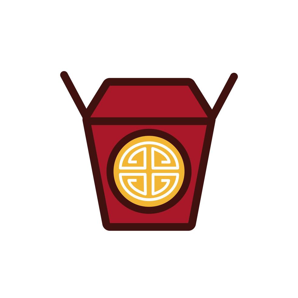 chinesse food in box carton vector