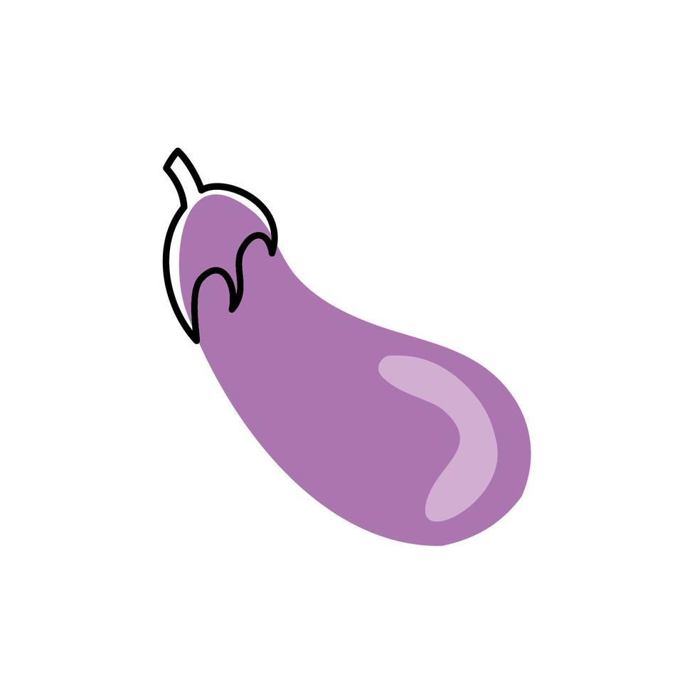 fresh eggplant vegetable healthy isolated icon vector