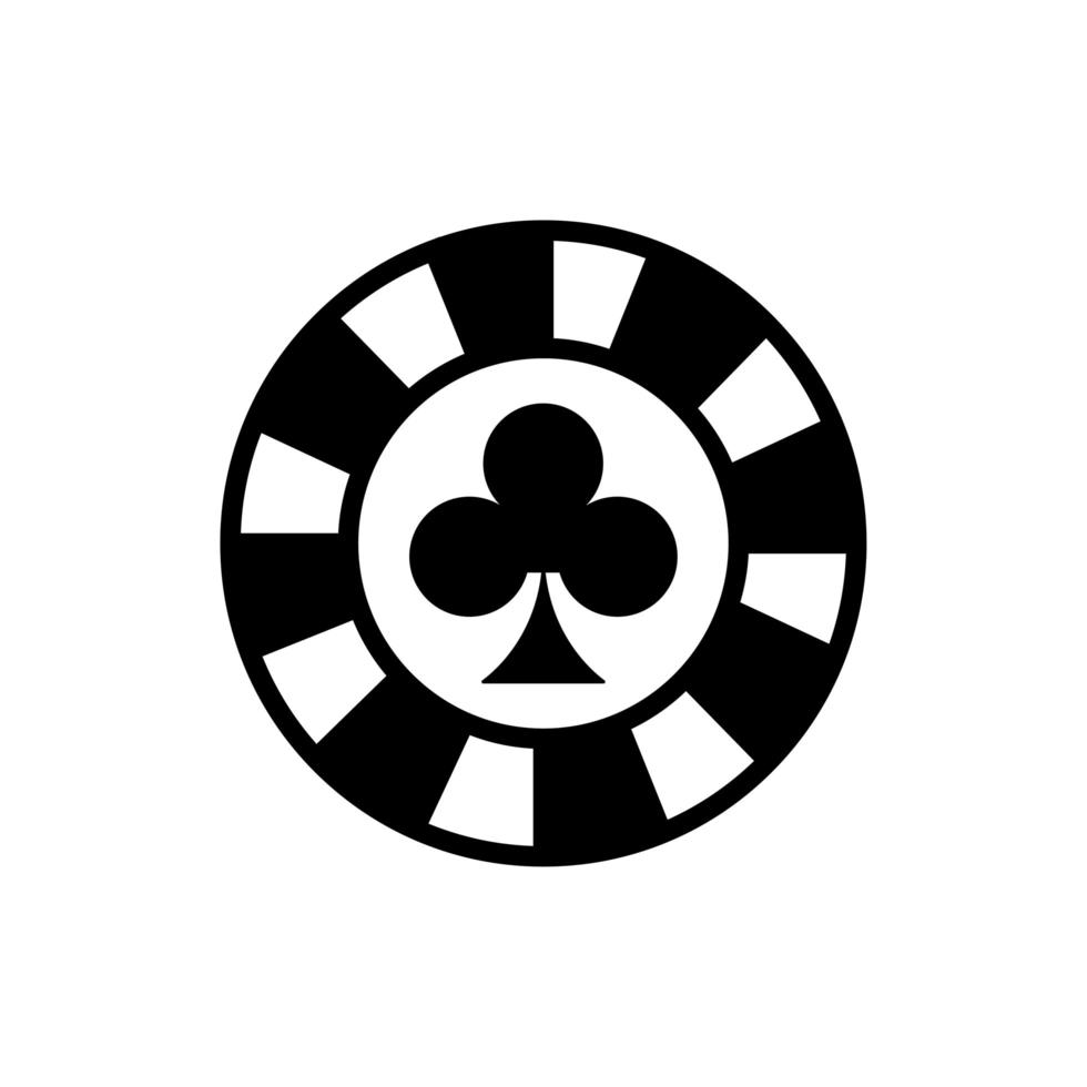 Ficha de casino con icono aislado de trébol vector