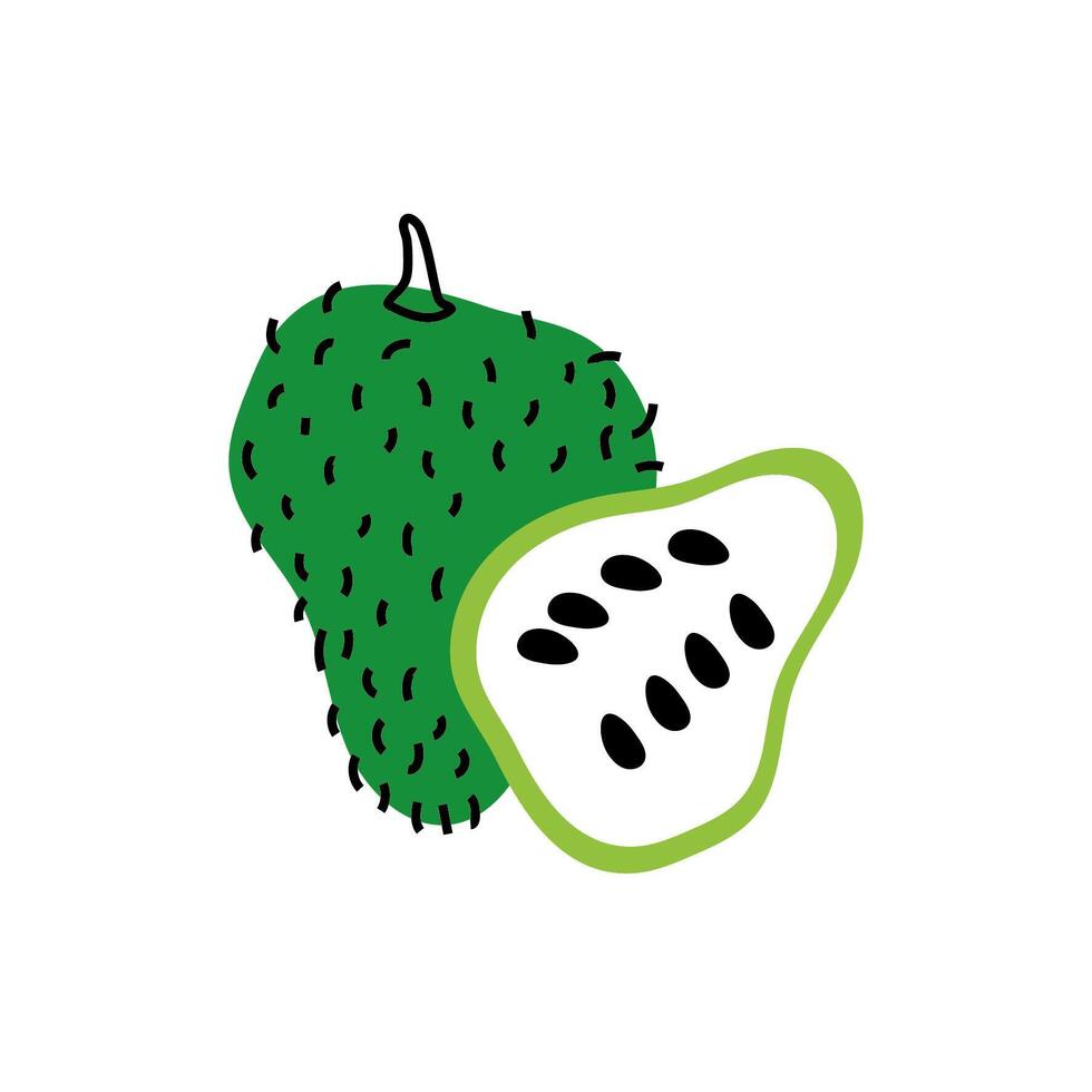 fresh soursop fruit isolated icon vector