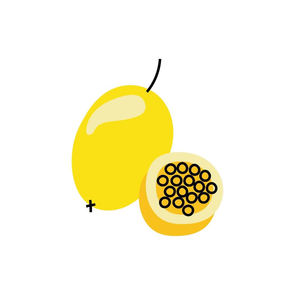 fresh passion fruit isolated icon vector