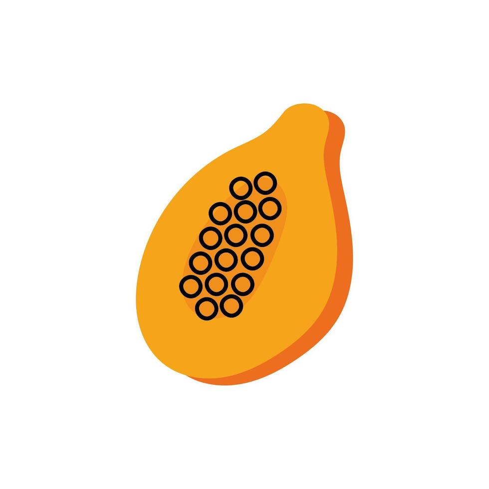 fresh papaya fruit isolated icon vector