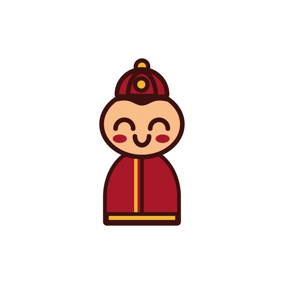 chinesse little boy decoration new year vector