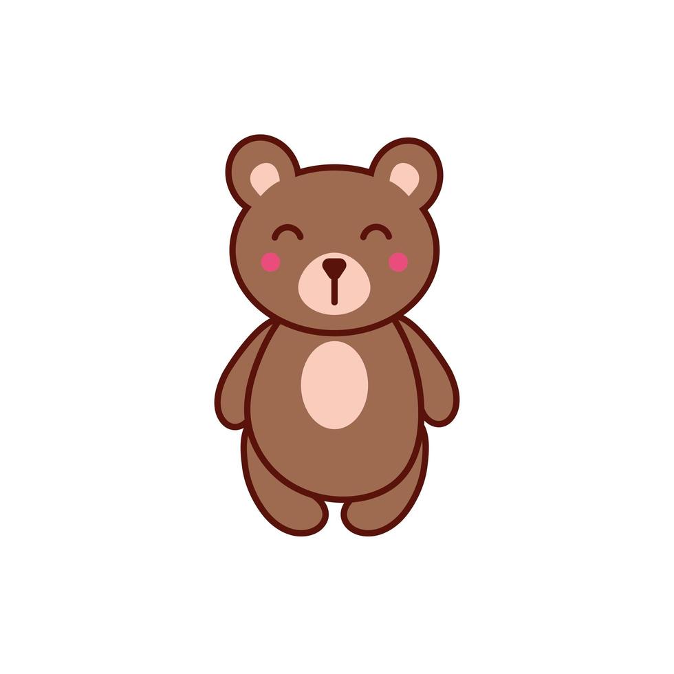 cute bear animal comic character vector