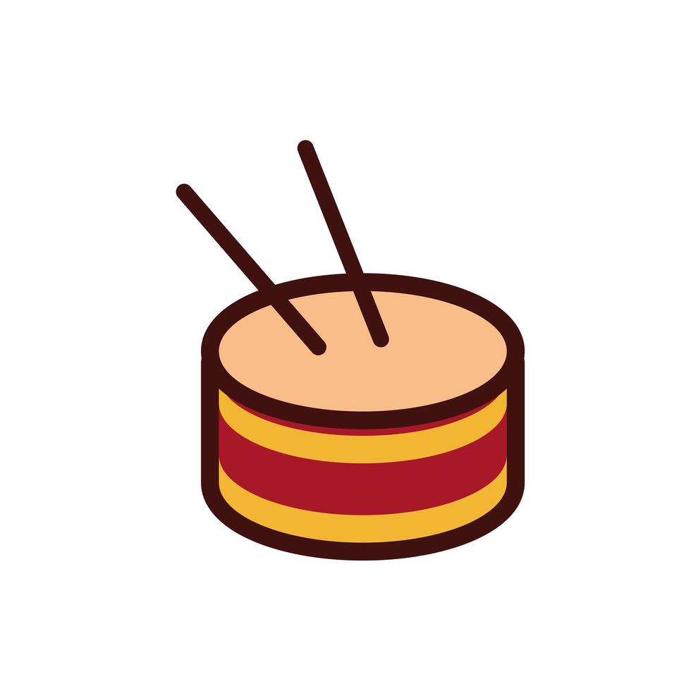 drum instrument musical isolated icon vector