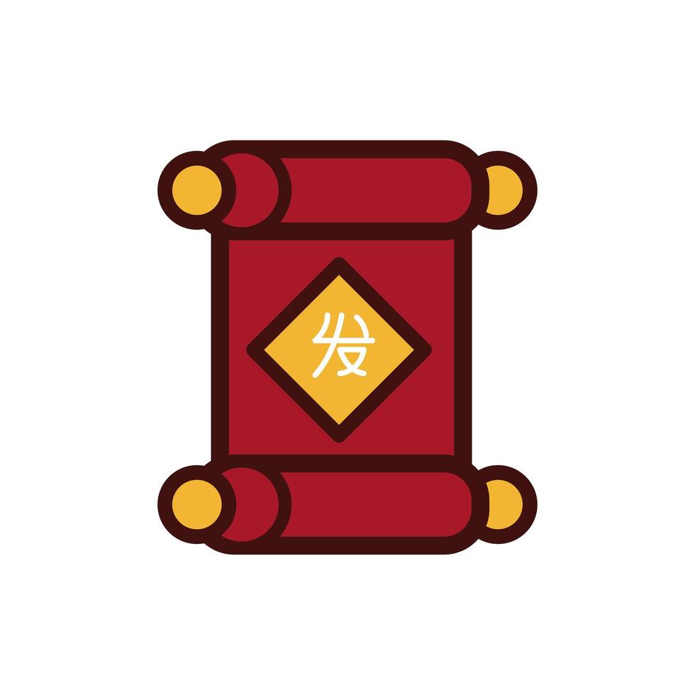 chinesse new year patchment with letter vector