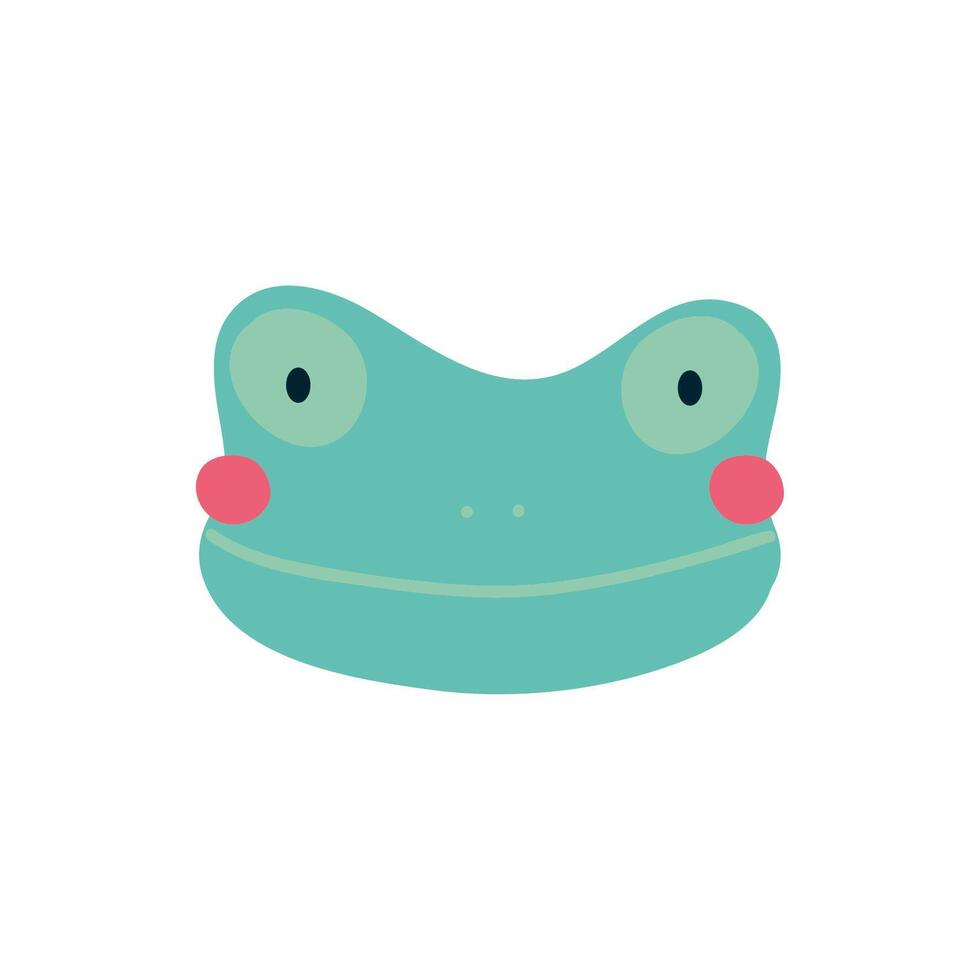 cute little frog character icon vector