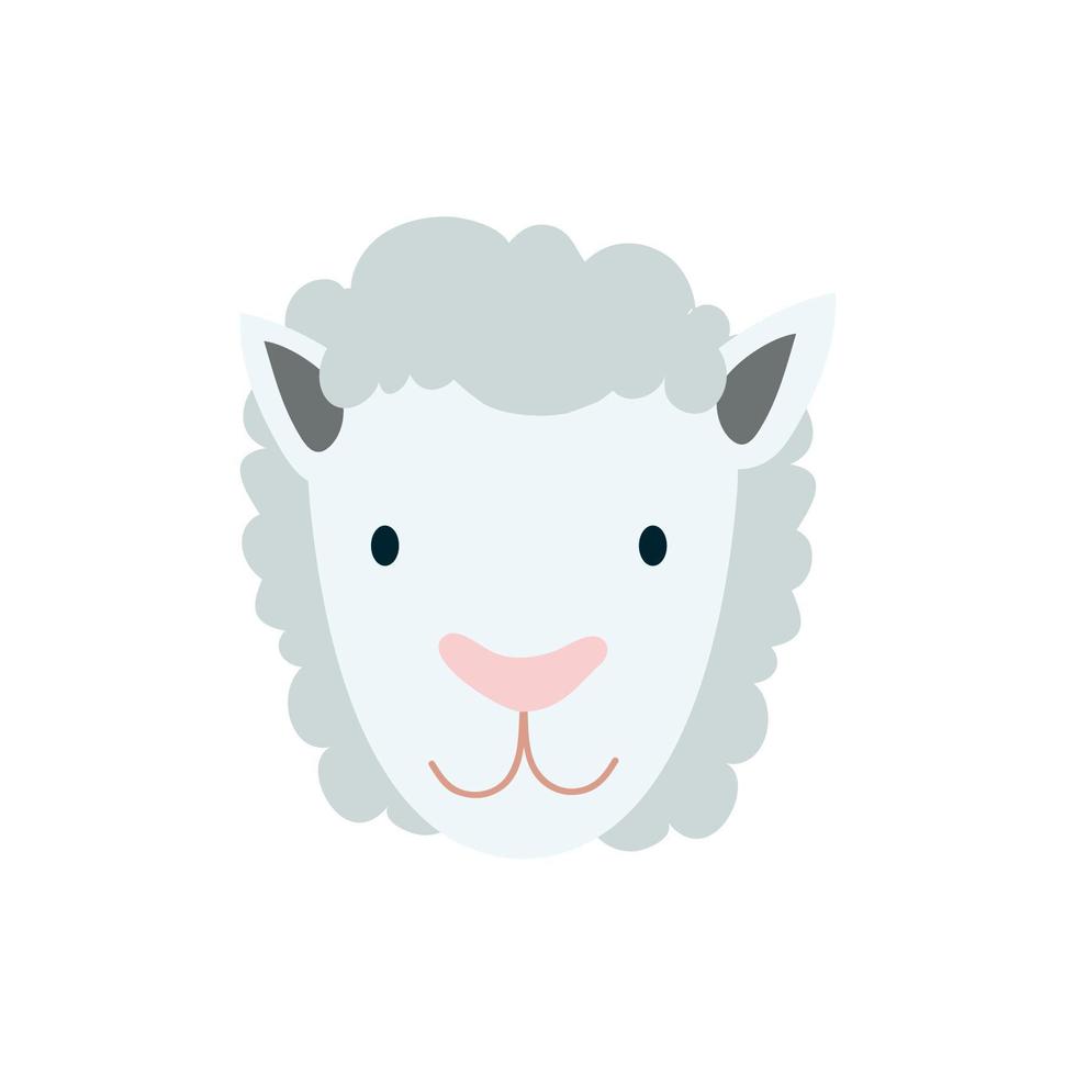 lindo personaje de animal de granja de ovejas vector