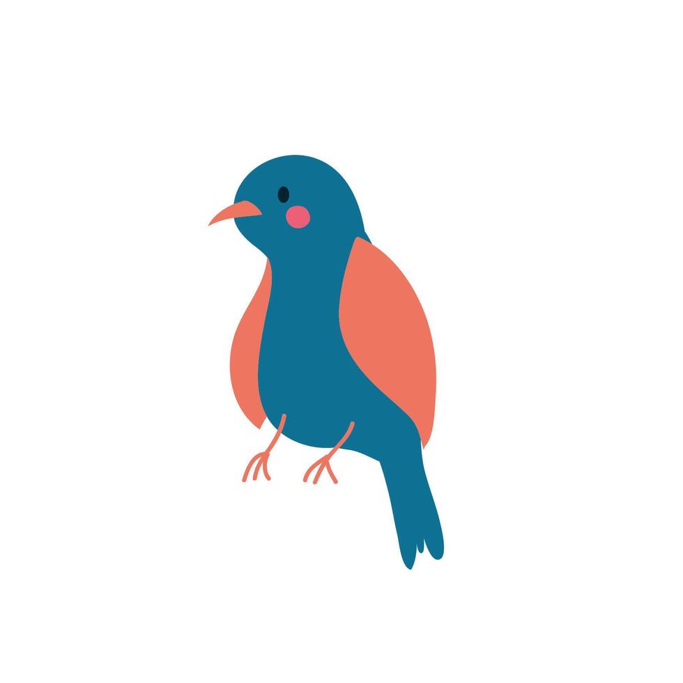 cute little bird animal character vector