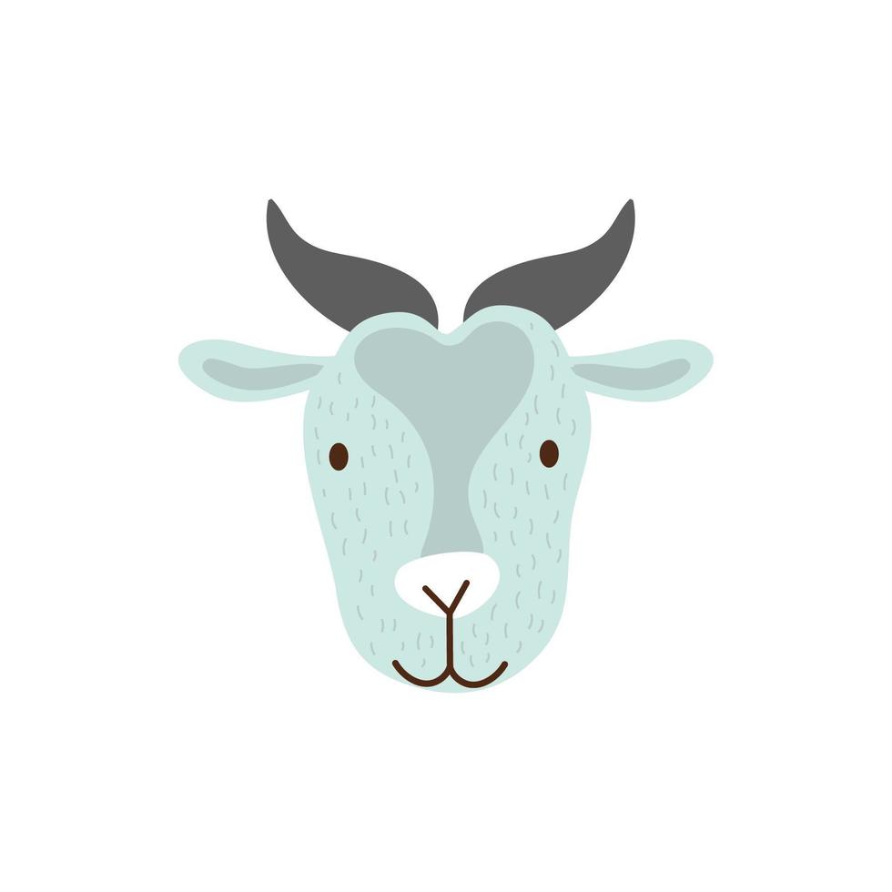 Lindo personaje de animal de granja de cabra vector