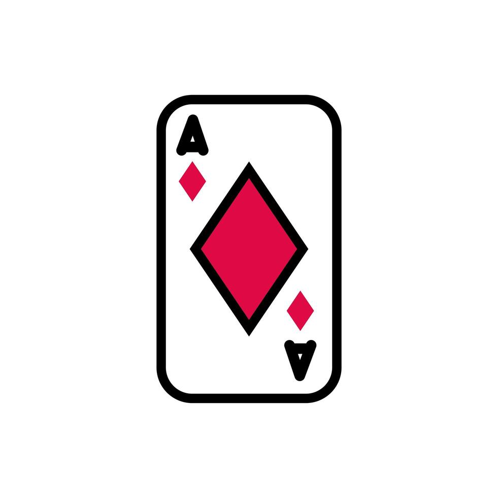 casino poker card with diamond vector