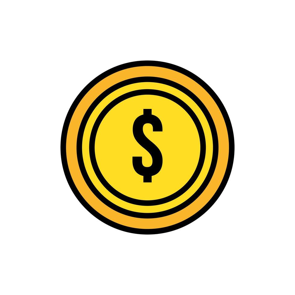 coin money dollar isolated icon vector