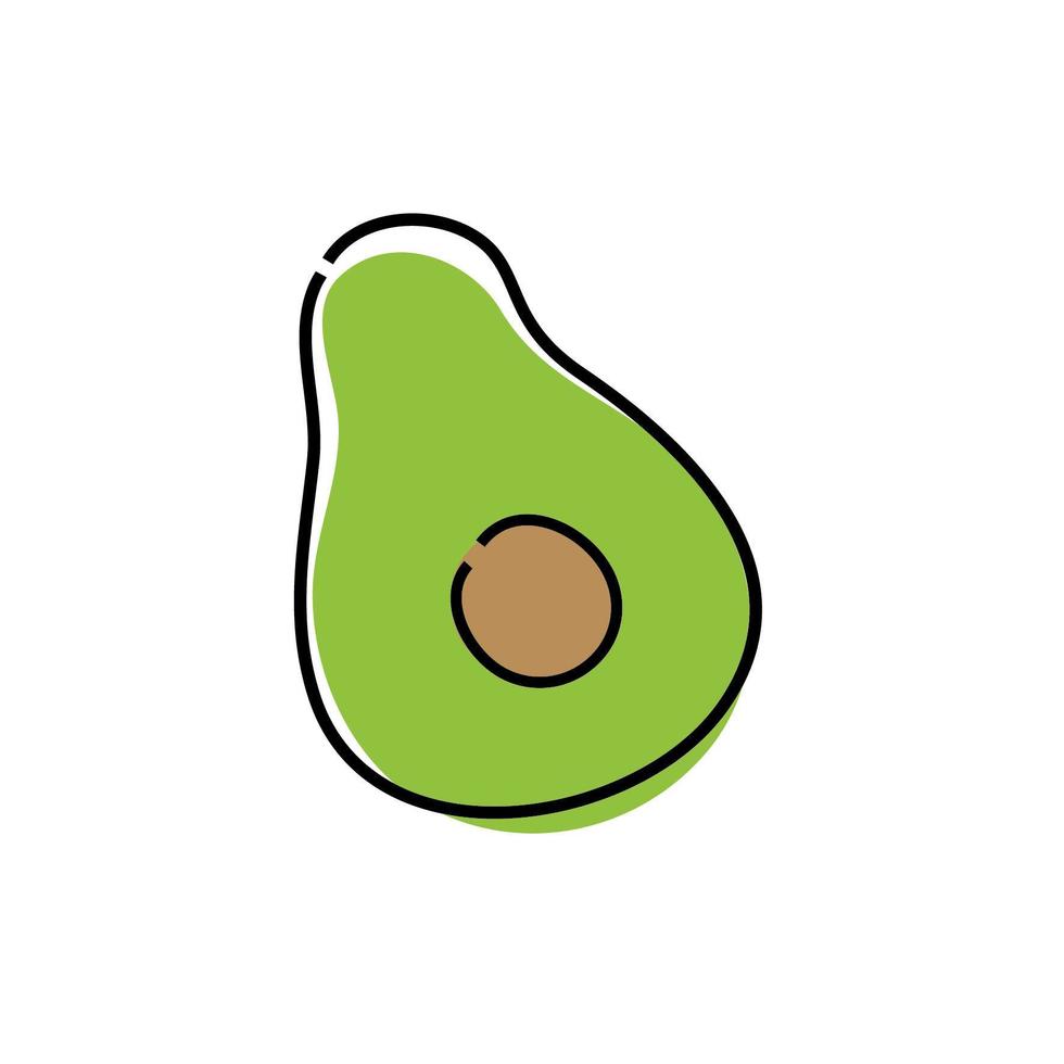fresh avocado vegetable healthy isolated icon vector