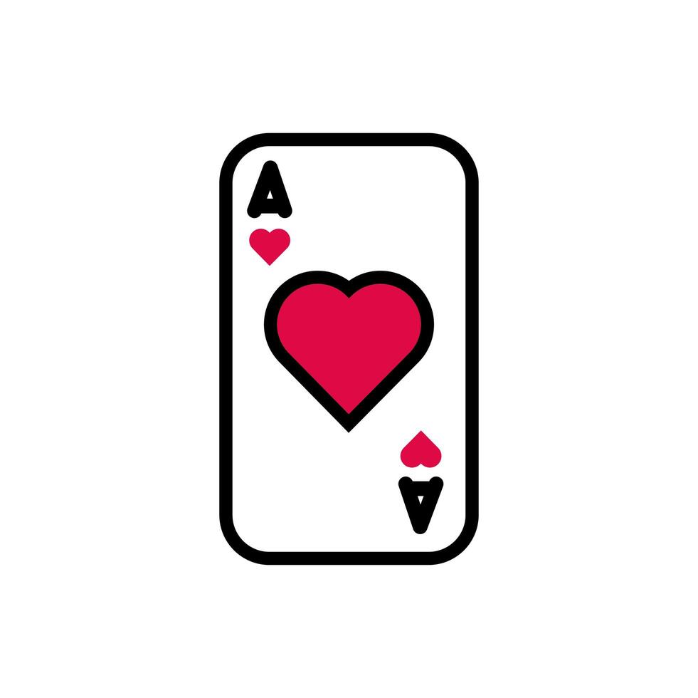 casino poker card with heart vector