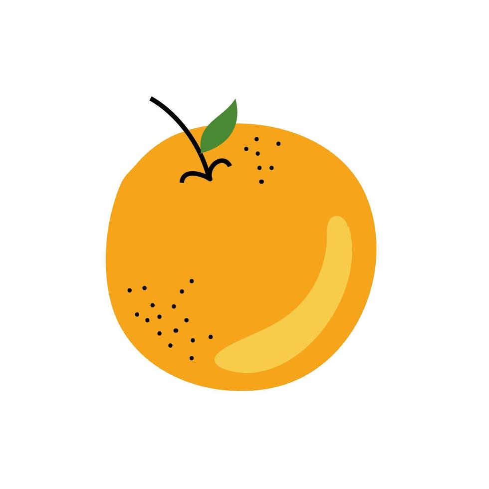 fresh orange fruit isolated icon vector