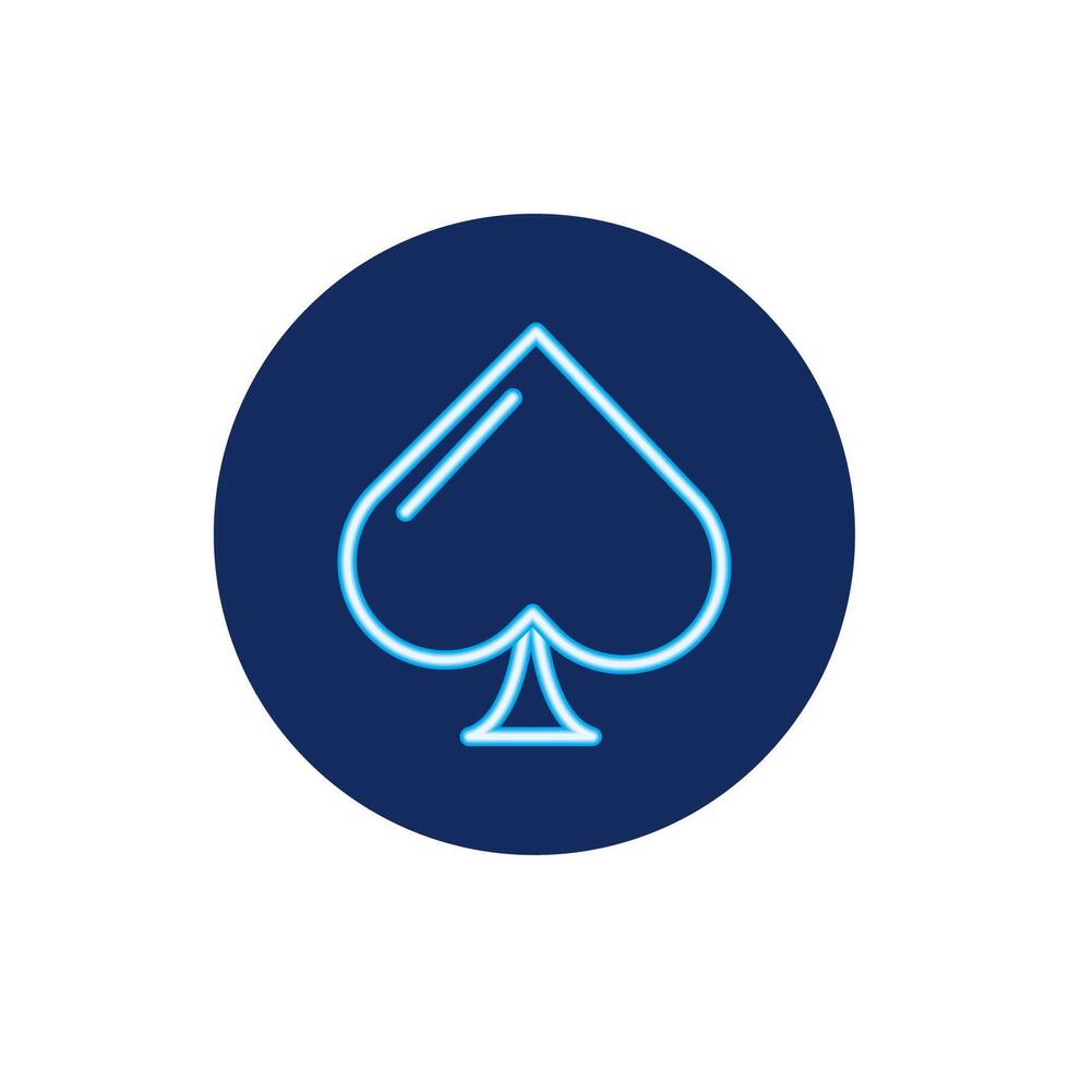 casino poker spade neon light vector