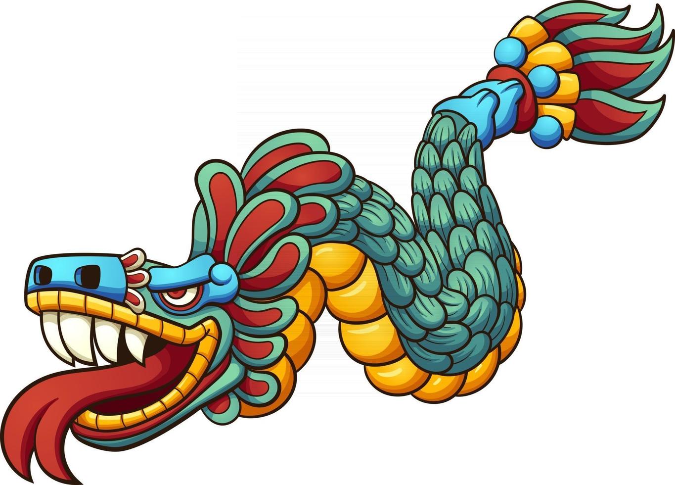 serpiente de dibujos animados quetzalcoatl vector