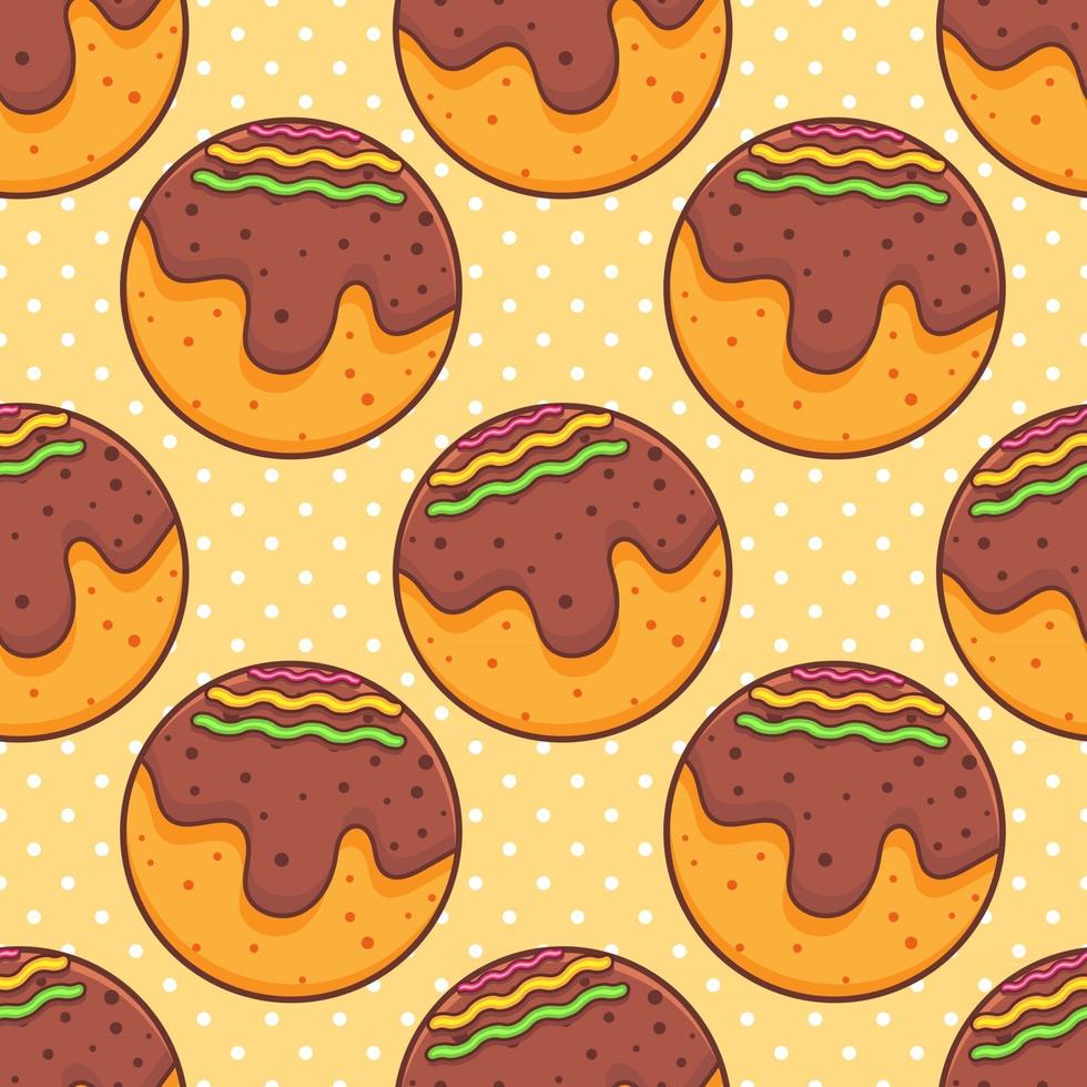 takoyaki food seamless pattern illustration vector