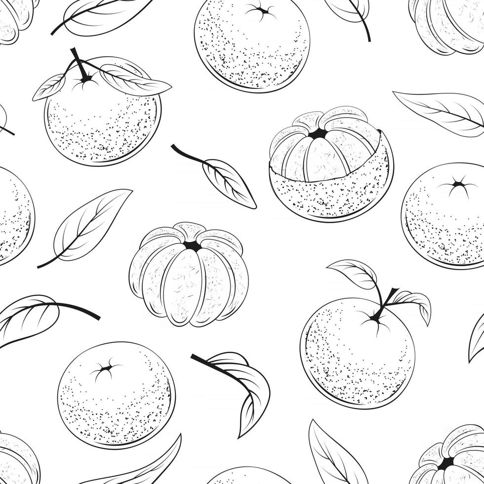 Seamless Pattern of Juicy Mandarins vector