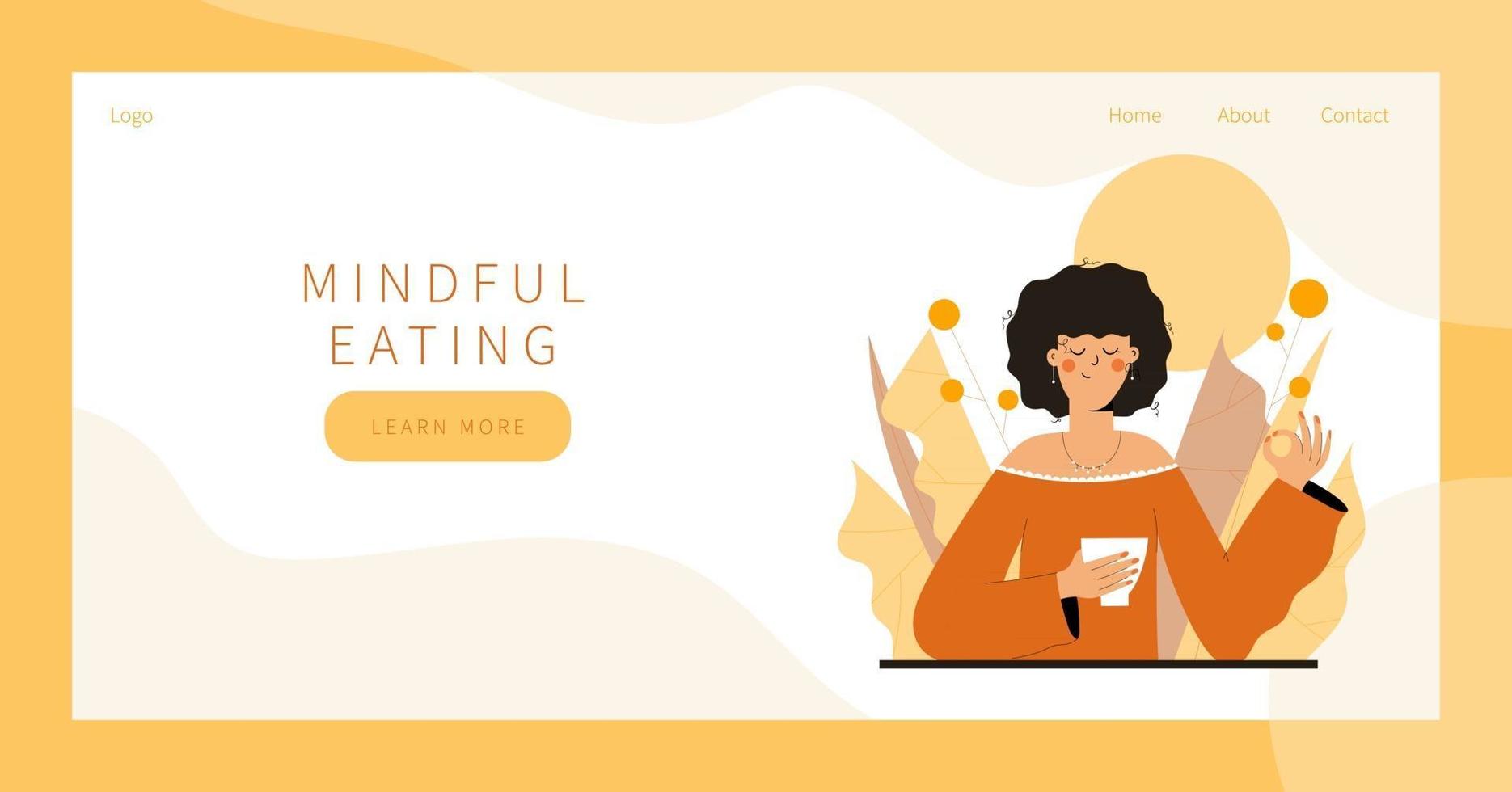 Mindful eating meditation vector