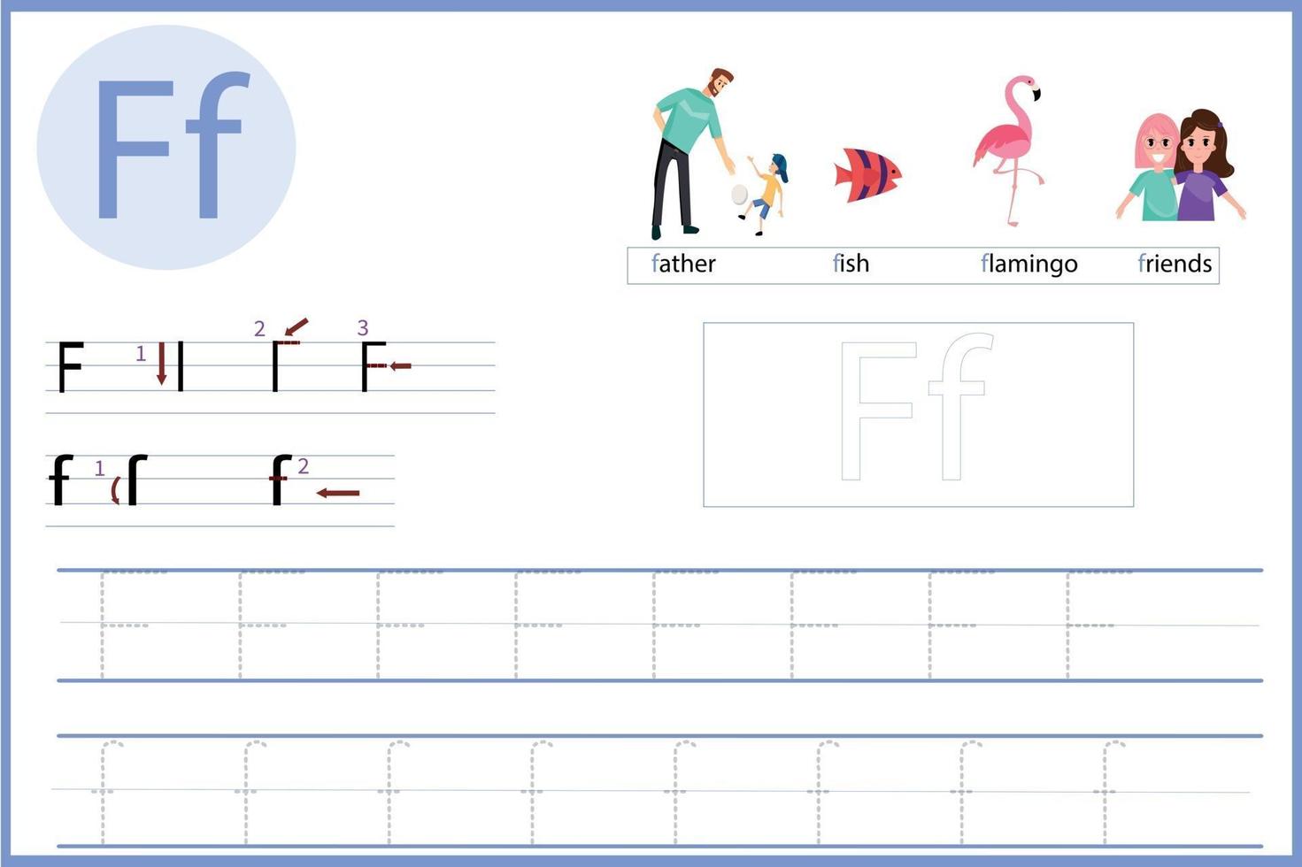learn the letter F vector